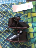 1 Paar Puppenschuhe Glorex, Lack, schwarz, 7 cm (Füsse 6)