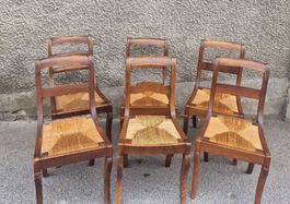 6 chaises en noyer