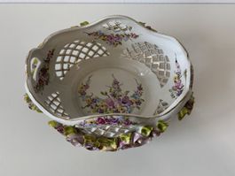 Romantische Vintage Keramik Schale mit Rosen Dekor