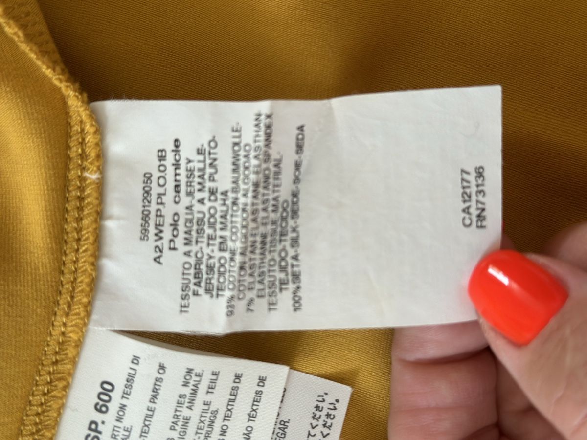 Max Mara Top: Mustard Yellow Blouse Ruffles MaxMara Gr. M – Usato da Zufikon venduto da Modestil365 7