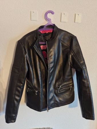 Coole Kunstlederjacke von Boxeur des rues, Gr. XL, Schwarz
