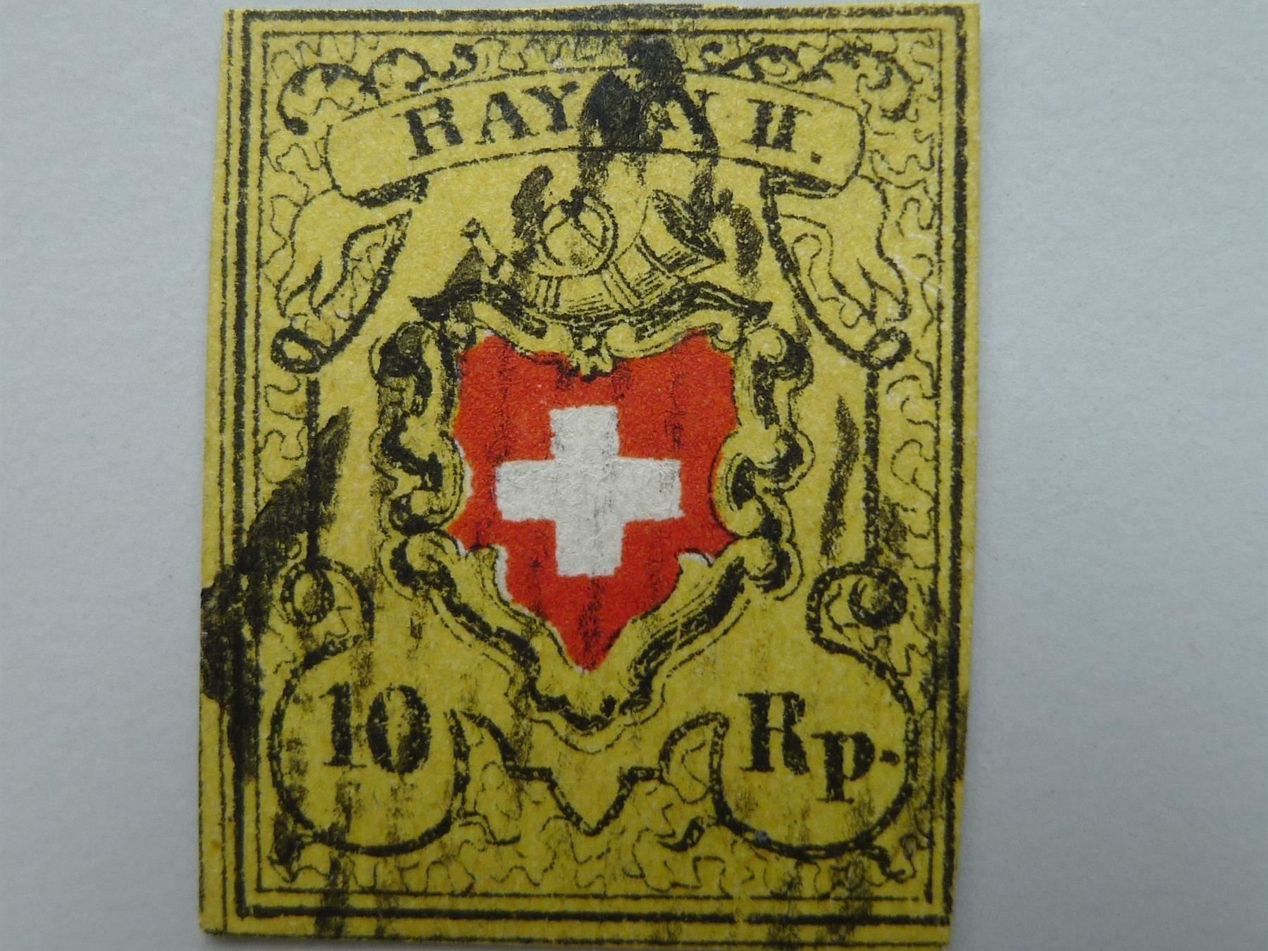 Alle Briefmarken: 1851: 16II.1.09 (Rayon II), KARTON-Papier fehlerfrei, 450.-+ – Gebraucht aus Sursee von Luzernerraute