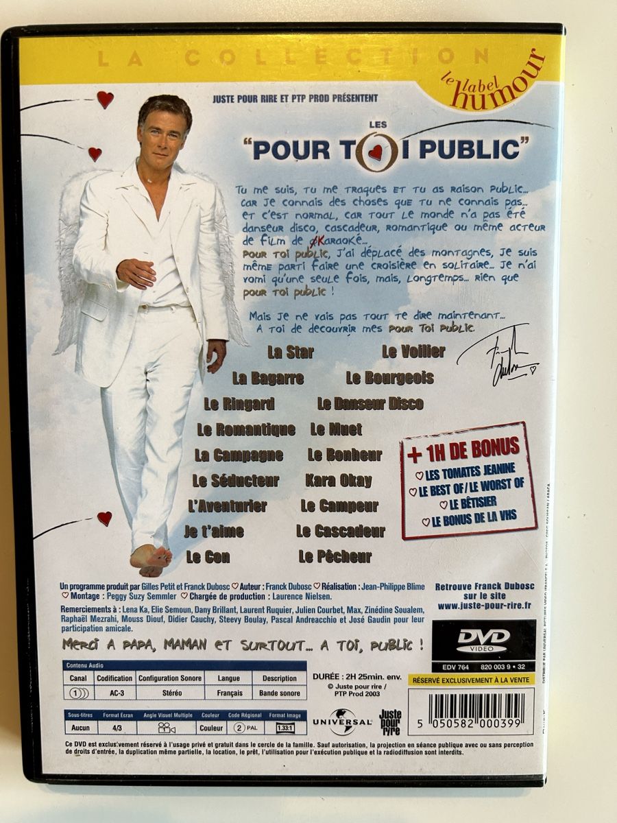 Tutti i DVDs: DVD Frank Dubosc "Pour toi public" – Usato da St-Cierges venduto da Crisi53 1