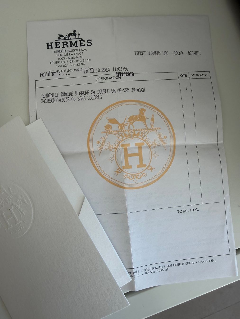 Hermès Catenine: HERMES authentique collier chaine pendentif double ancre – Usato da Yens venduto da Mariedjo 5