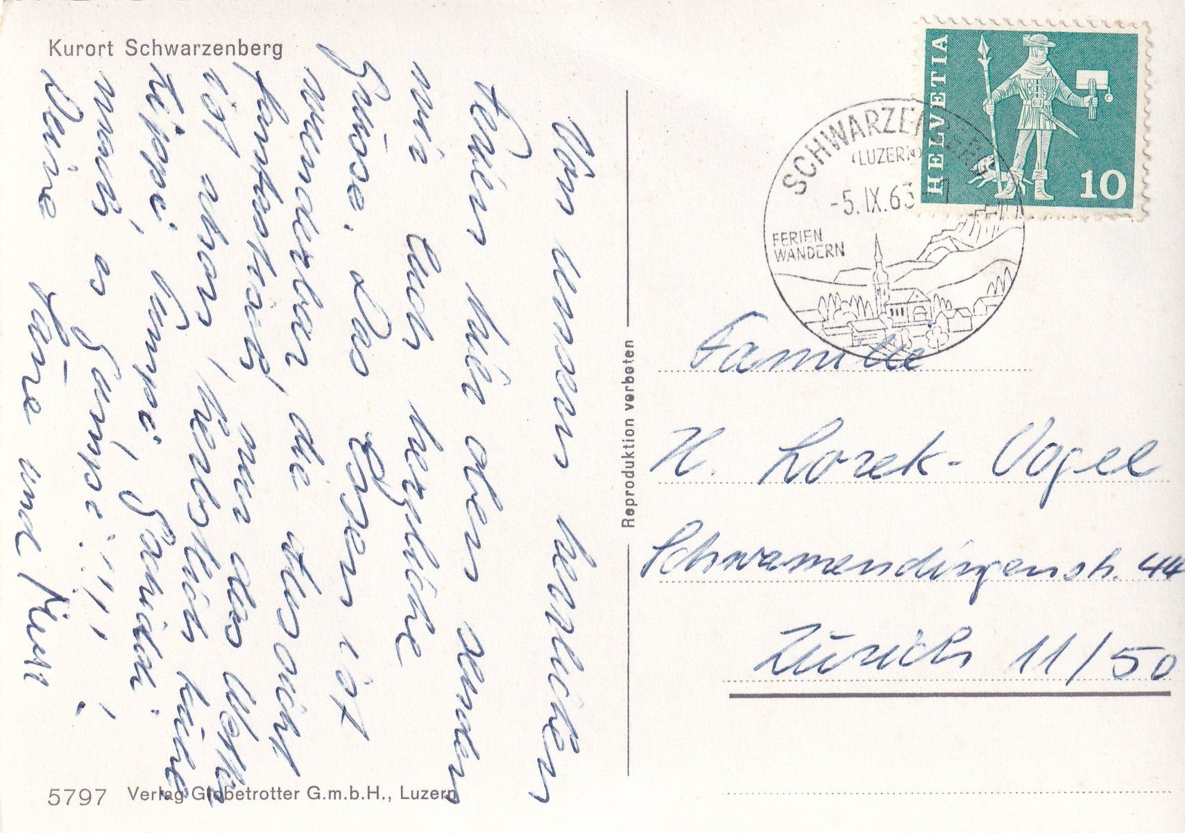 Cartoline postali: Schwarzenberg /bc – Usato da Hombrechtikon venduto da Rudolf07 1