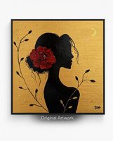 Acrylbild: Goldene Nacht