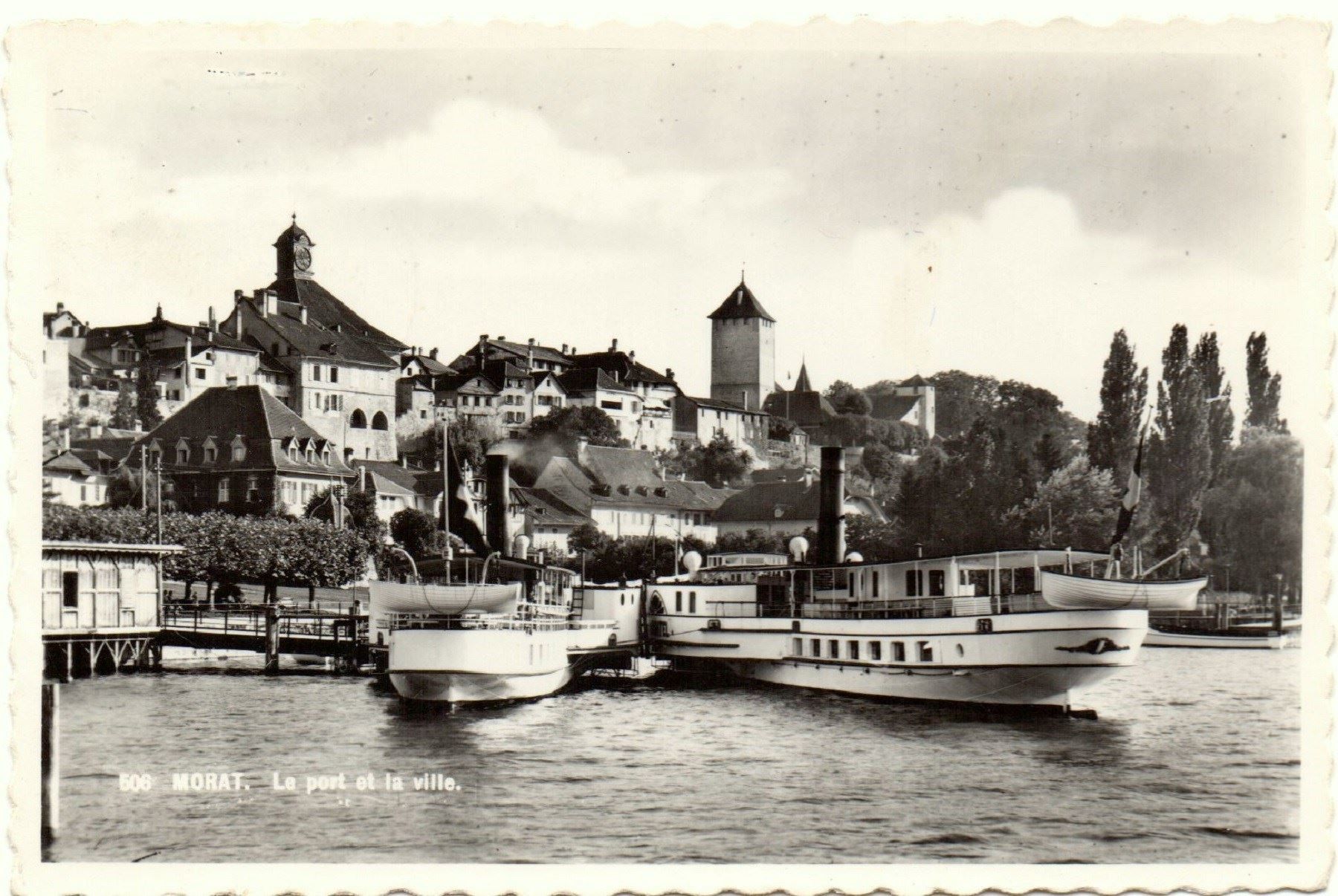 Cartoline postali: MURTEN MORAT La Port DAMPFSCHIFF – Usato da Jona venduto da philajona