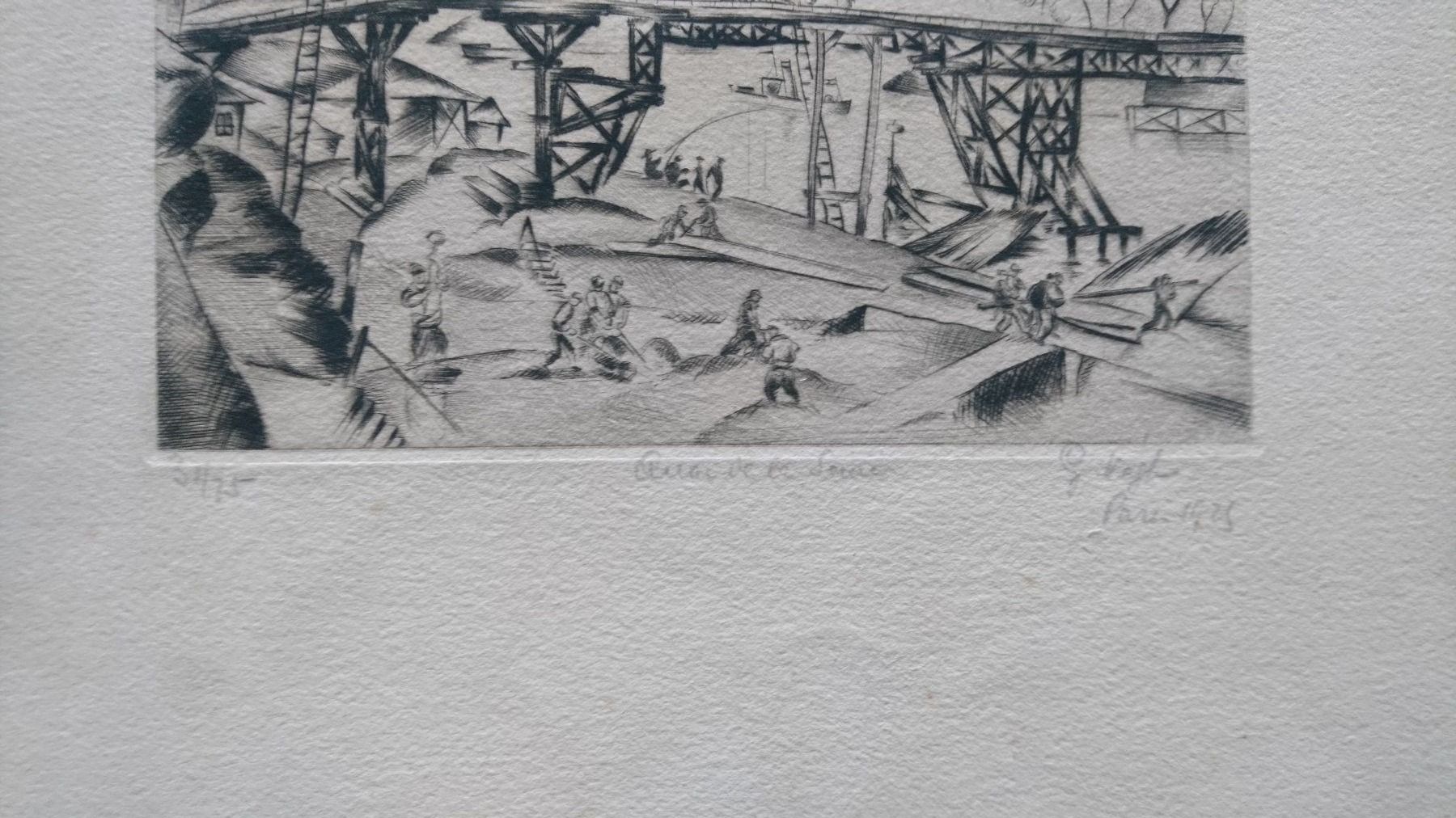 Grafica & Litografie: Antike Litho Paris "Quai de la Seine"  1925. Handsigniert – Usato da Zürich venduto da Rst7 4