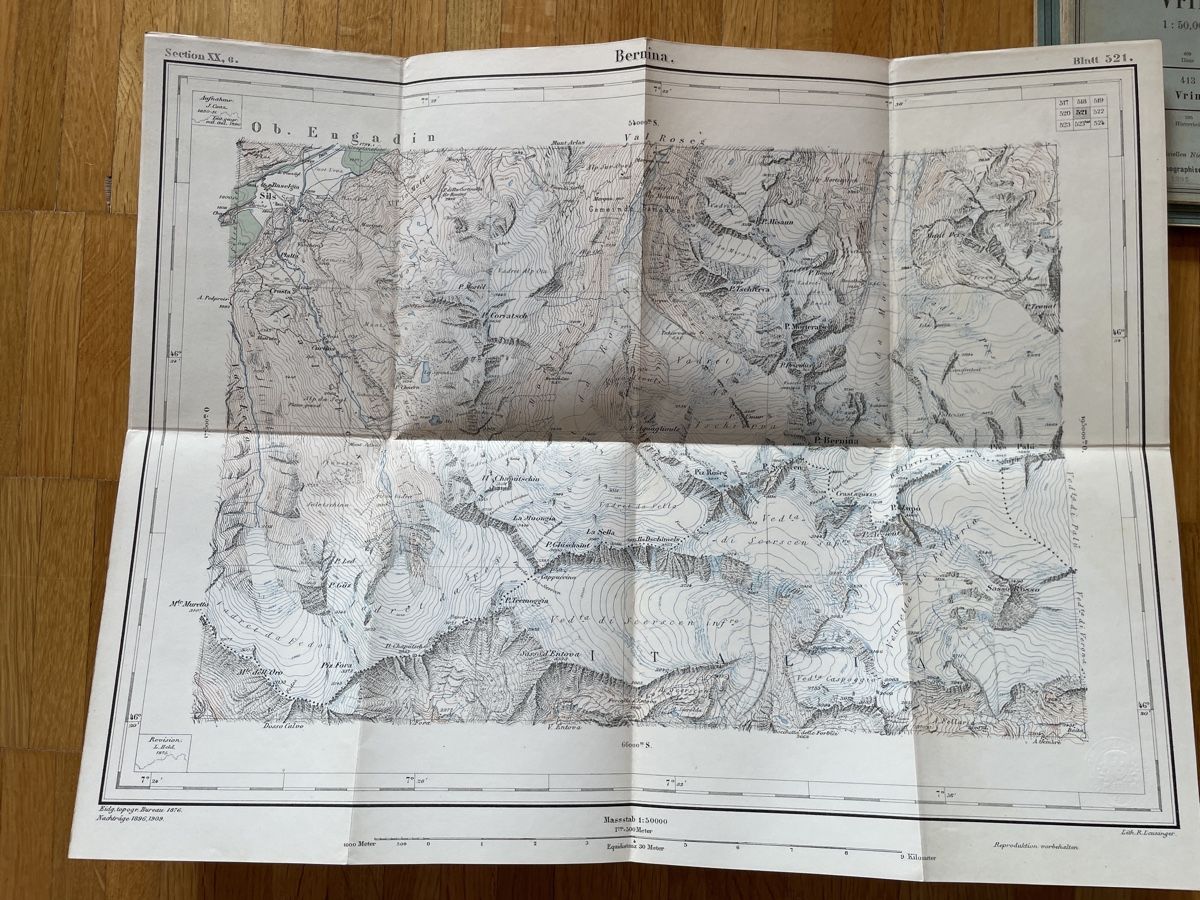 Cartine & Atlanti: alte Landkarten von 1905 – Usato da Davos Monstein venduto da pendragon79 1