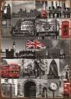 Rusty Blechschild-ENGLAND COLLAGE - 30x40 cm