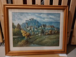 Ölgemälde Burg SChässburg Siebenbürgen