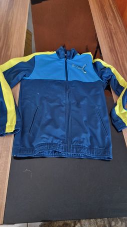 Trainingsanzug Puma blau gelb gebrauchter Zustand