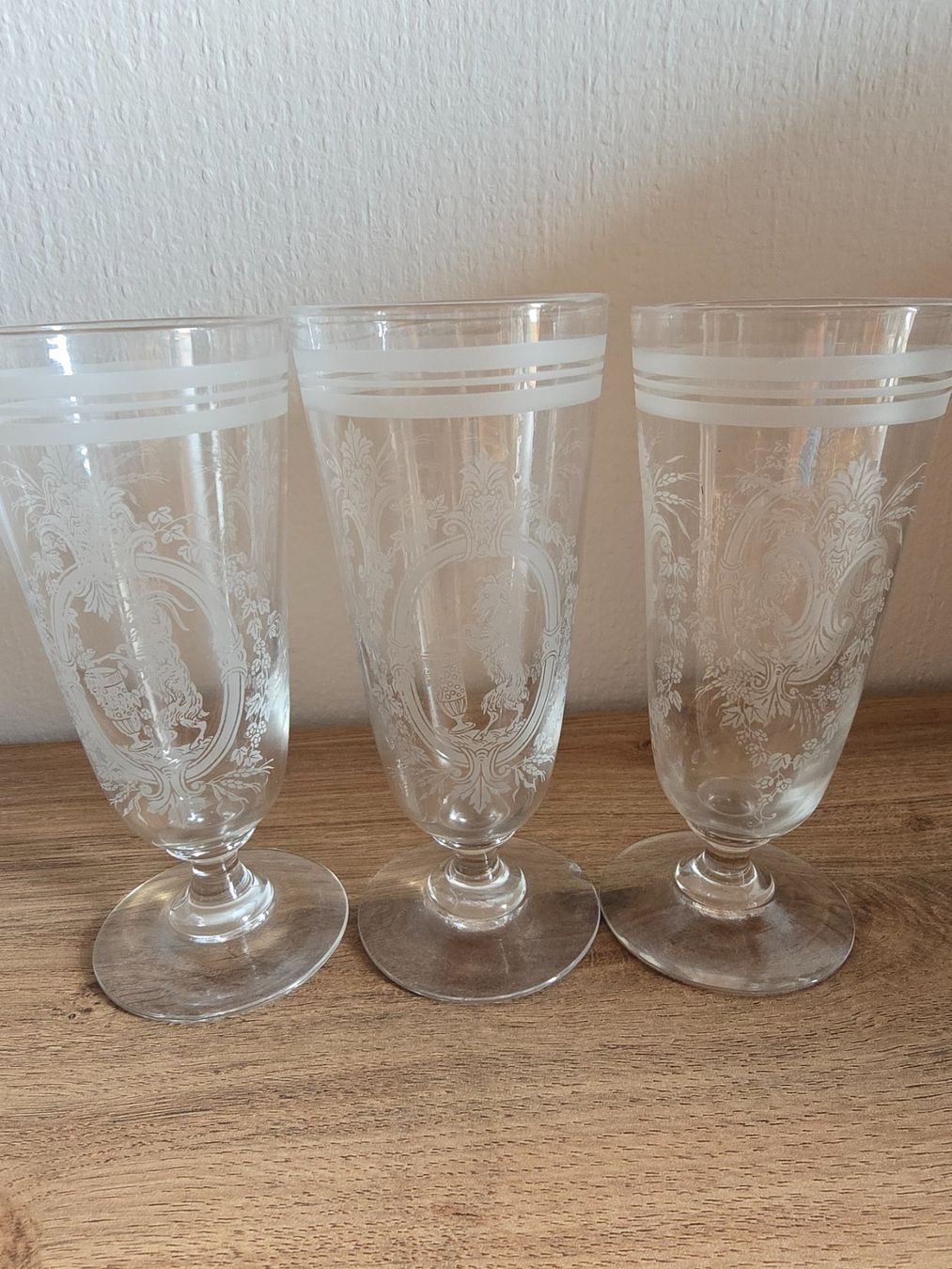 Bicchieri: 3 antike Gläser mit Schliffmuster, Vintage – Usato da Winterthur venduto da Winthertur84
