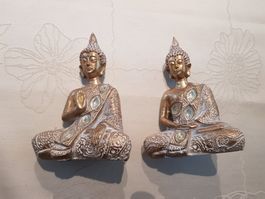 2 Stück Buddha  Figuren je 14cm hoch 9cm breit Neu!