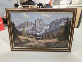 Ölgemälde Herbstlandschaft Berglandschaft signiert K. Petry