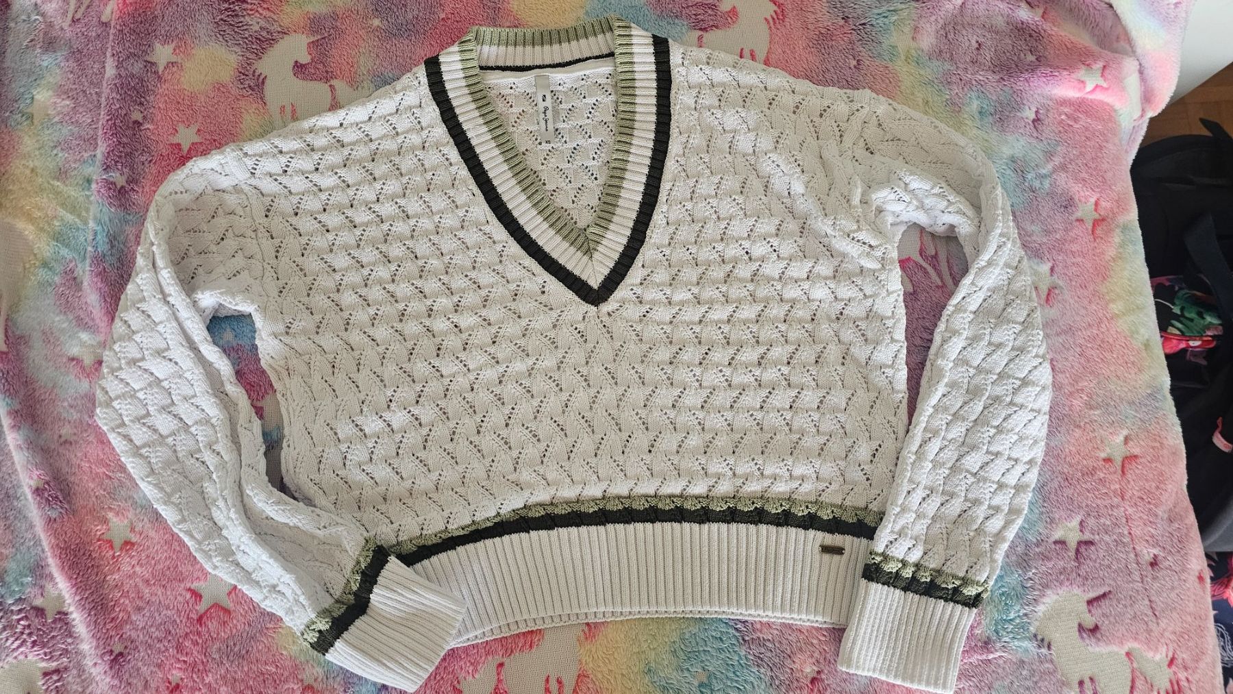 Pepe Jeans Maglioni & Felpe: Pepe Jeans Sommer Pullover Weiss/grün, Gr. XS – Nuovo (secondo la descrizione) da Klingnau venduto da anduril_25