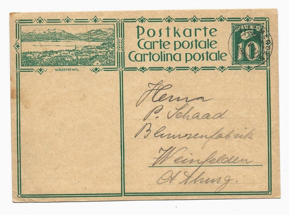 Bildpostkarte Wädenswil 1929 Pw | Kaufen Auf Ricardo