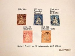 Strubeli Serie 2: ZNr.22 bis 25, div. Ausgaben, Kat. 320.00