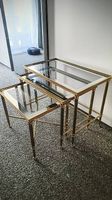 * 3 Vintage Satztische Messing