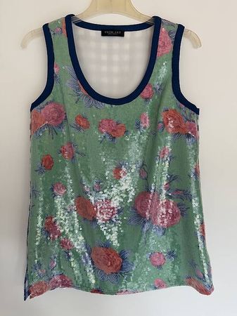 TWIN SET Simona Barbieri Top Pailletten wie Neu 