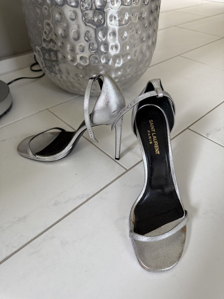 Saint Laurent Scarpe da donna: Saint Laurent Sandalen, Silber, Grösse 39 – Usato da Küsnacht ZH venduto da divarocci 3