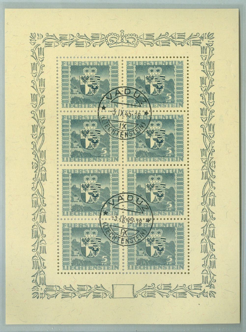 Alle Briefmarken: 1945 Liechtenstein Freimarken – Gebraucht aus Zürich von yago-rot