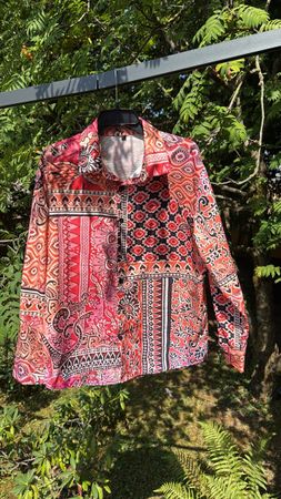 Chemise manches longues imprimé style patchwork taille