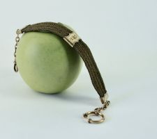 TASCHENUHREN KETTE / BAND AUS HAAR GEFLECHT, BIEDERMEIER.