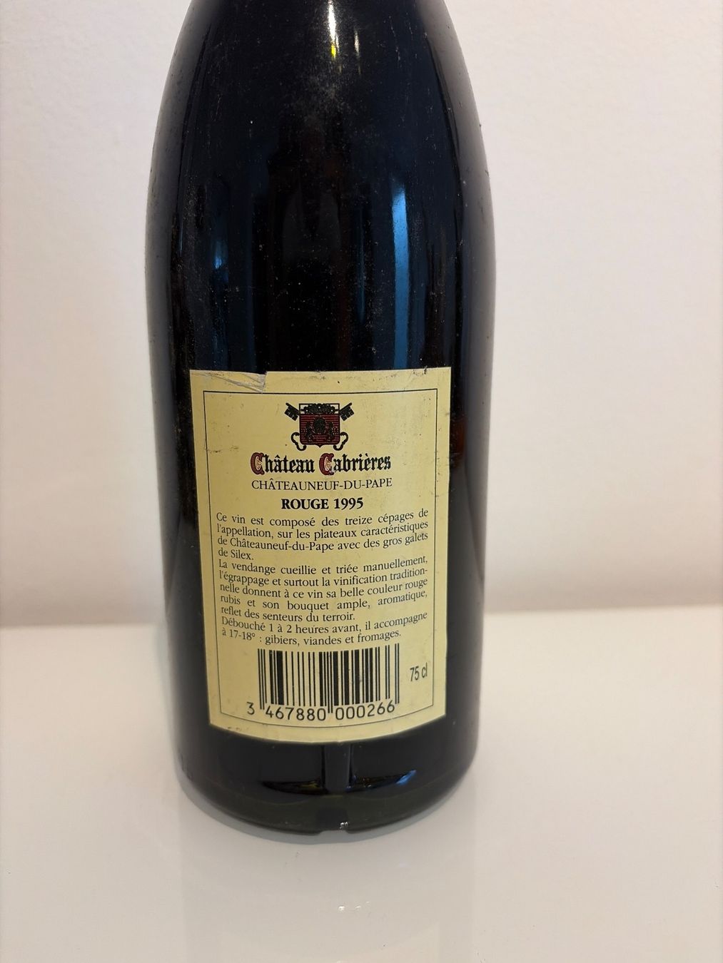 Vino: Chateauneuf du Pape Chateau Cabrieres 1995 – Usato da Basel venduto da LSK-MEM 1