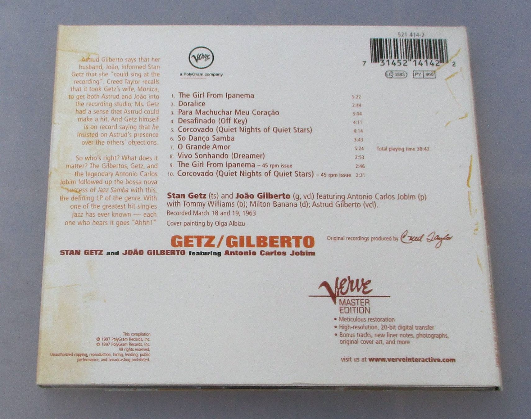 CDs: STAN GETZ & JOAO GILBERTO - Getz/Gilberto – Gebraucht aus Wattwil von Muriel11 1
