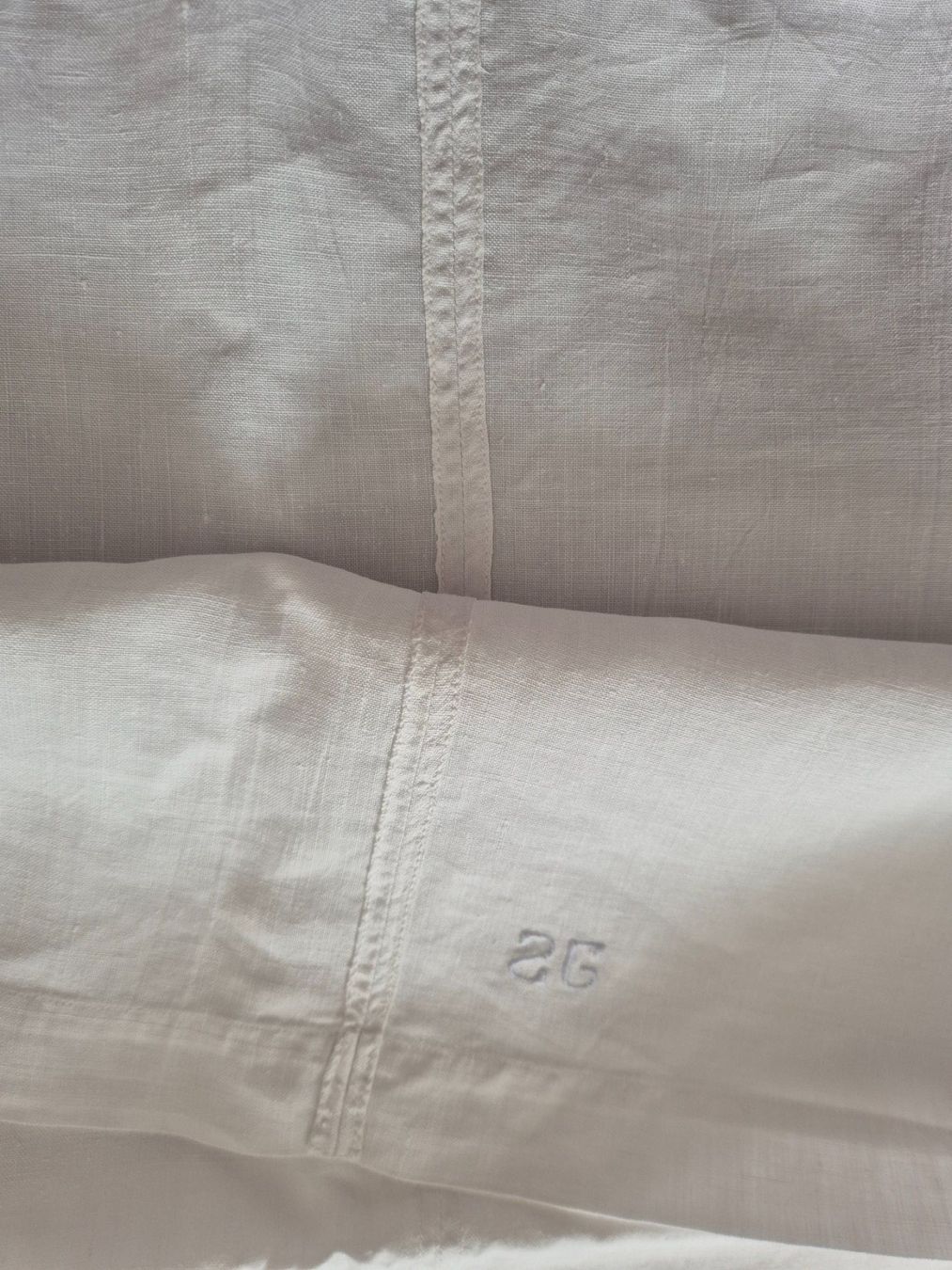 Biancheria da letto: Vintage Leinen Bettwäsche Set, Initialen JS, 240x172 cm – Usato da Bern venduto da aronari 6