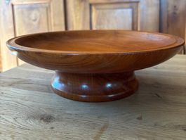Vintage Holzschale auf Fuss handgefertigt Fruchtschale