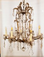 antiker Kronleuchter, Korbform, Maria Theresia Kristall c65