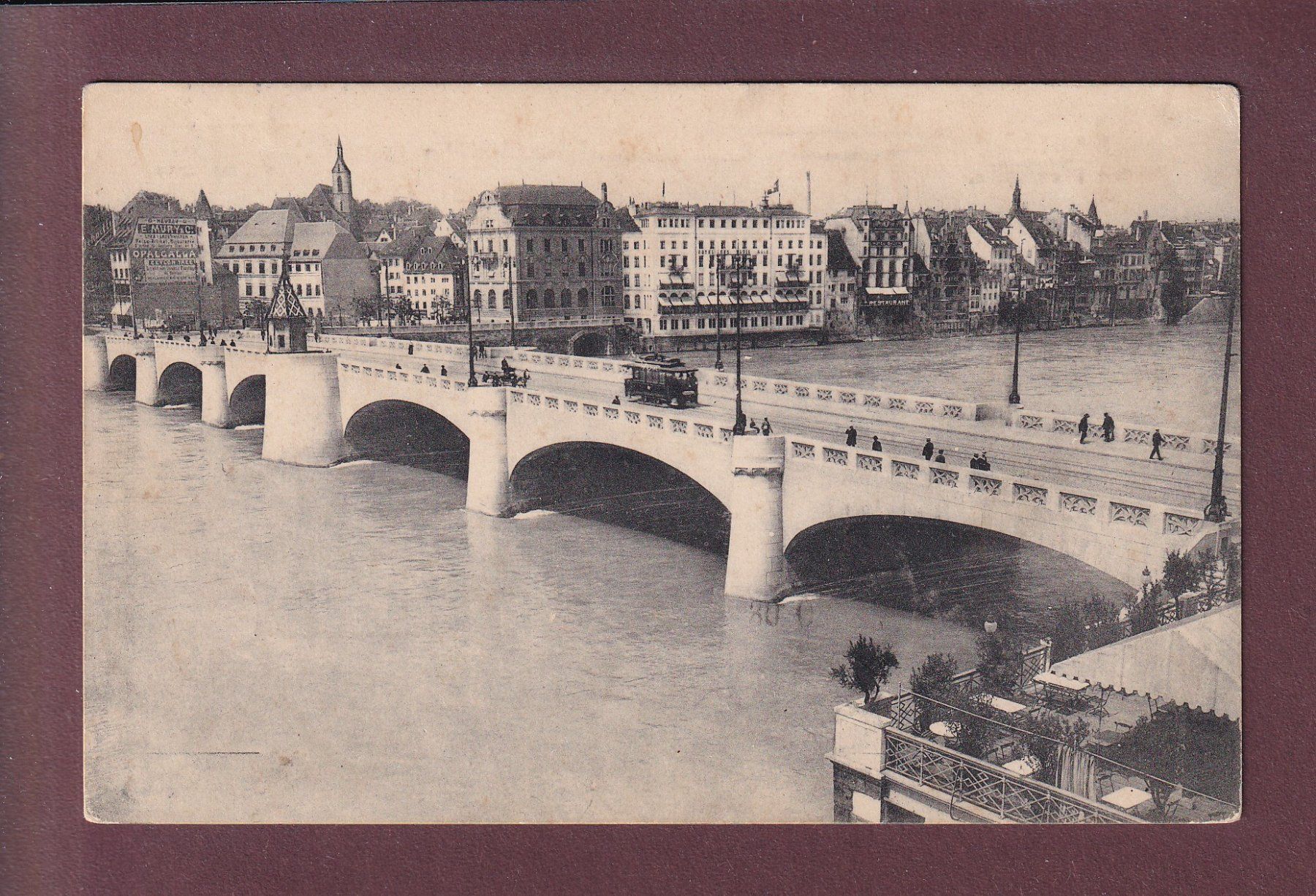 Cartes postales: BASEL - Mittlere Rheinbrücke - Tram - 1908 – D'occasion à Pully par nicecards