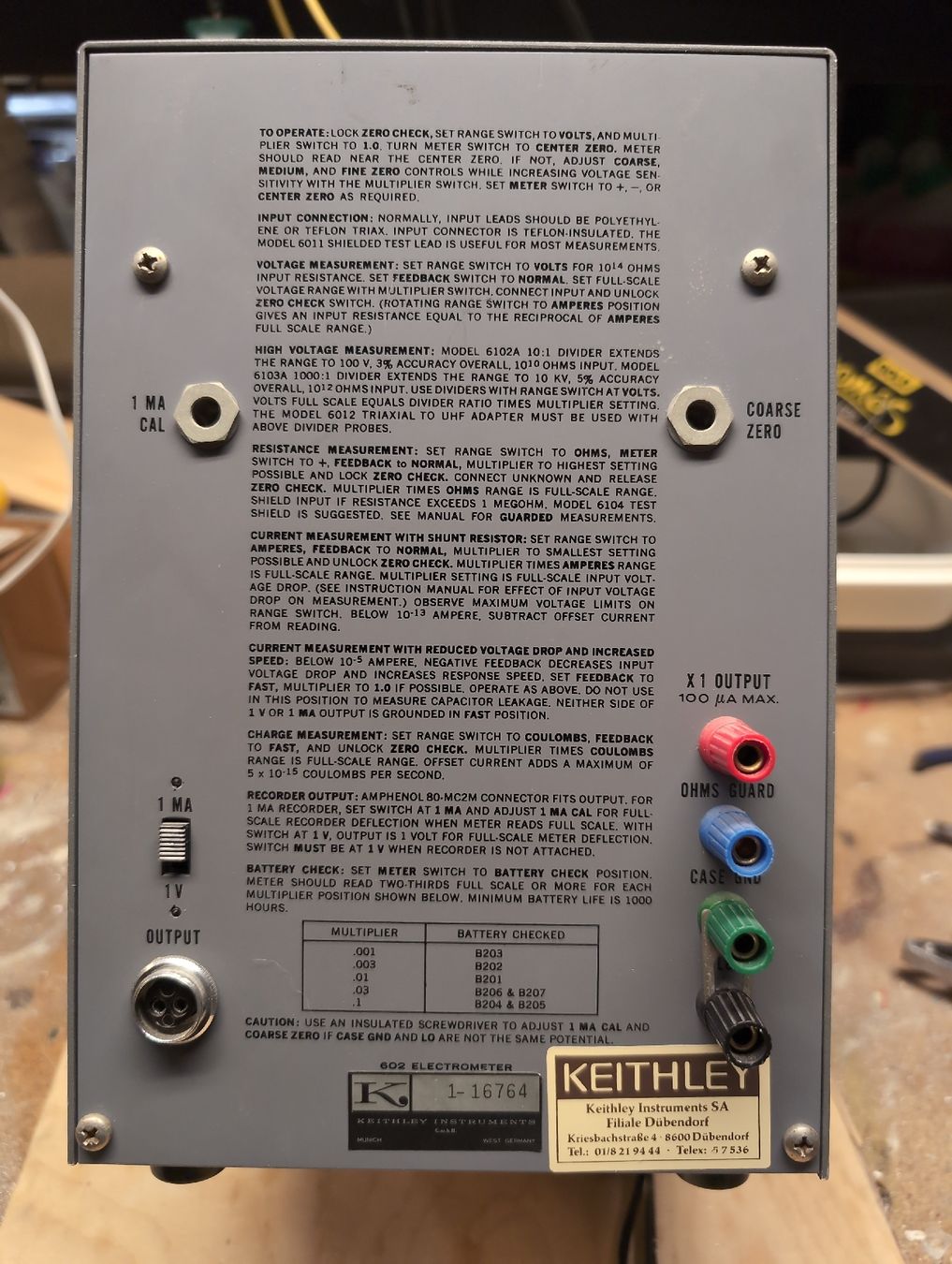 Messen: Keithley Instruments 602 Elektrometer gebraucht – Gebraucht aus Ennetbaden von Cacal2 8