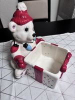 Süsser Weihnachts-Teelichthalter Bär mit Geschenk
