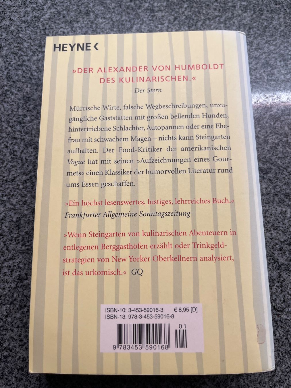 Bücher: Der Mann, der alles isst, Steingarten, Buch, Heyne – Gebraucht aus Zürich von Kafilu 1