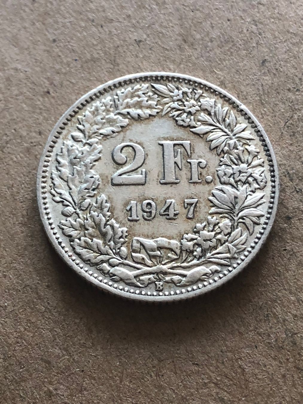 Alle Münzen: 2 Fr. 1947 – Gebraucht aus Schötz von Odpa