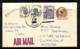 1980 Postkarte von USA nach Sedrun
