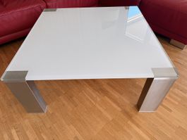 Couchtisch Glas Weiss Metall gebraucht | Schubiger
