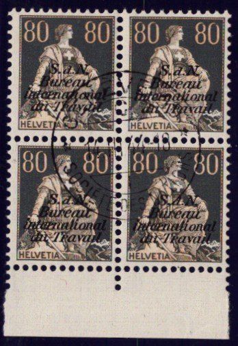 Alle Briefmarken: SDN BIT Nr 10z bloc de 4 obl. (1500.-) – Gebraucht aus Delémont von Silte