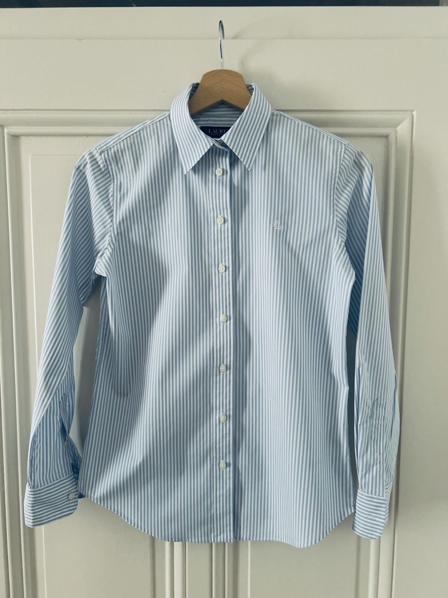 Ralph Lauren Camicette: Chemise Ralph Lauren bleu clair rayée – Nuovo (secondo la descrizione) da Genève venduto da Cassiopeia_8