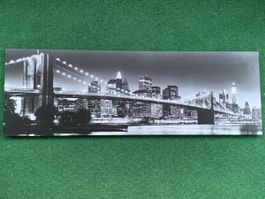 NEW YORK CITY SKYLINE mit BROOKLYN BRIDGE by NIGHT (90cm)