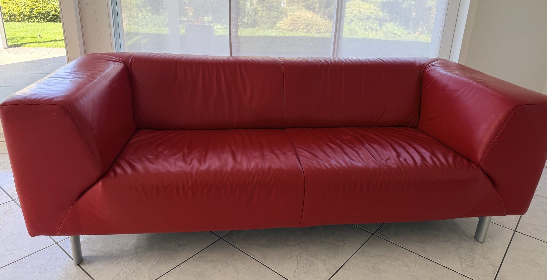 Divani: rotes Ledersofa – Usato da Rudolfstetten venduto da rst_syp2