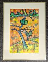 Deutsch Hans E., orig. Litho, Bäume,stilisiert, 49/100, Deko