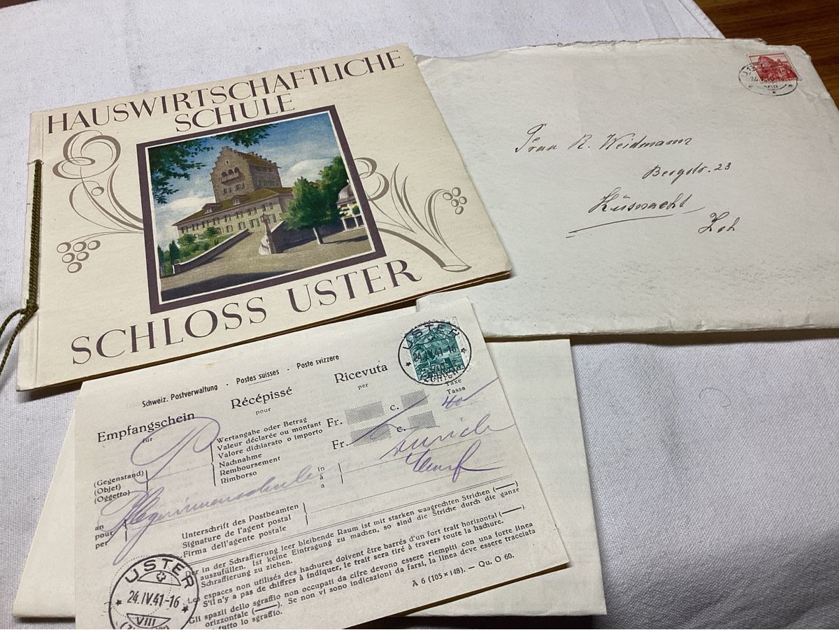Ansichtskarten: USTER brochure 16 pages + 6 documents 1940 en lot – Gebraucht aus Luc (Ayent) von Rebouille
