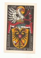 Ex-libris héraldique GUTENBERGSTUBE BERN, par Cl. Jeanneret