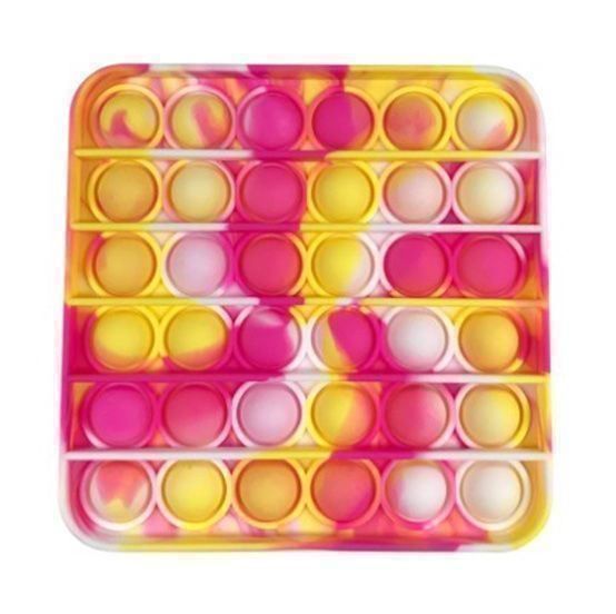 Pop It Spielzeug Quadrat - Regenbogen Fidget Toy Für Kinder & Erwachsene