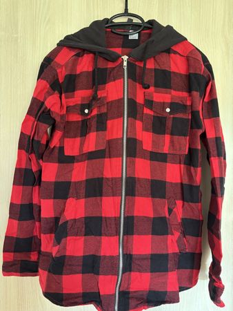 Trendige Holzfäller Hemd Jacke mit Kapuze, Gr. XS/32,Top!