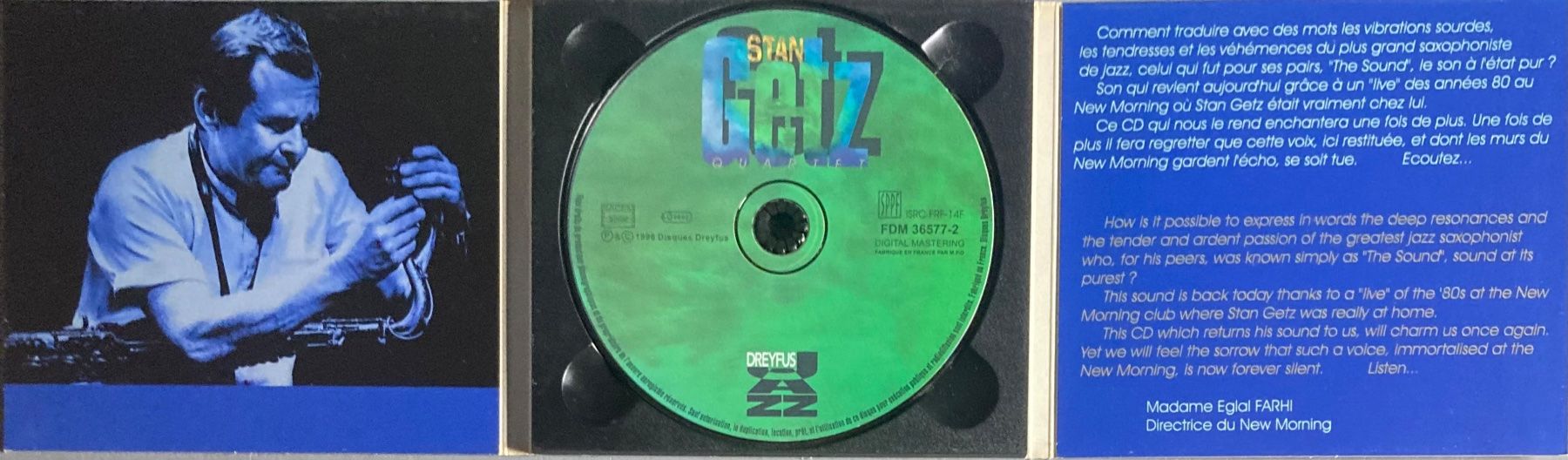 CDs: STAN GETZ QUARTET - LIVE IN PARIS – D'occasion à Poliez-Pittet par Newtown-Records 2